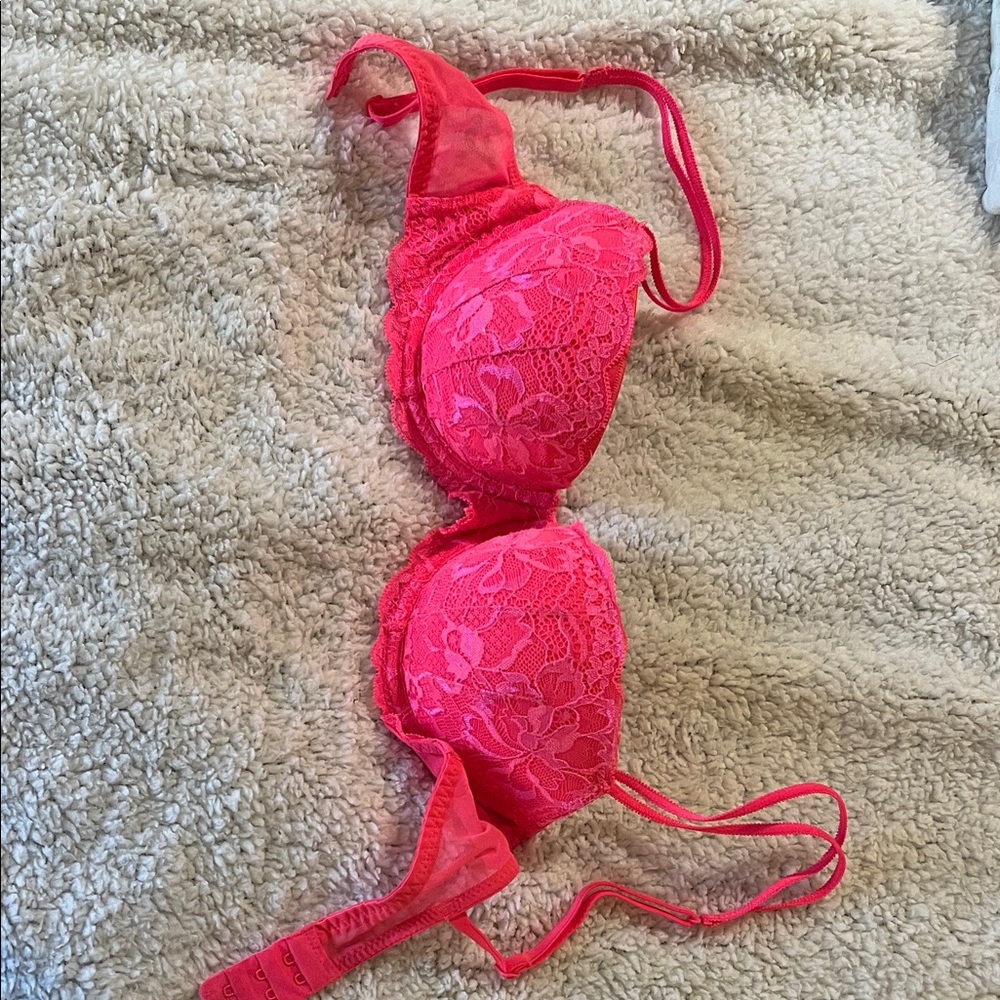 Victoria's Secret Bright Pink Lace Bra